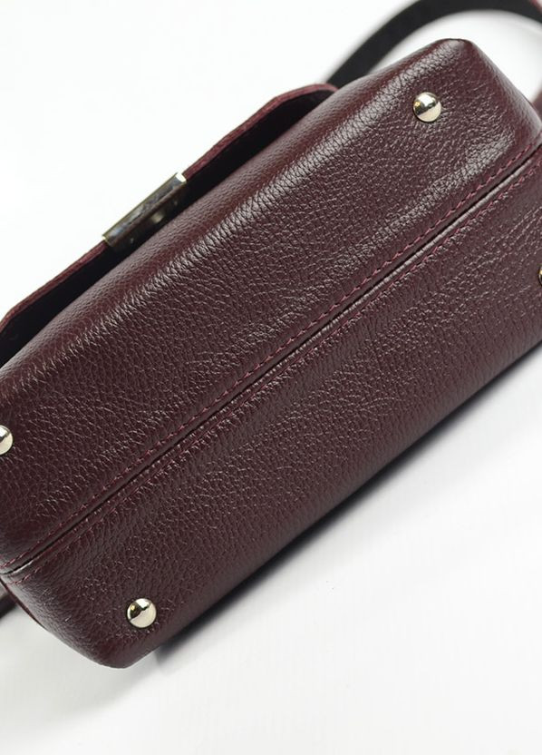 Бордовая женская маленькая кожаная сумка клатч на три отделения, мини сумочка из натуральной кожи Serebro (266701168)