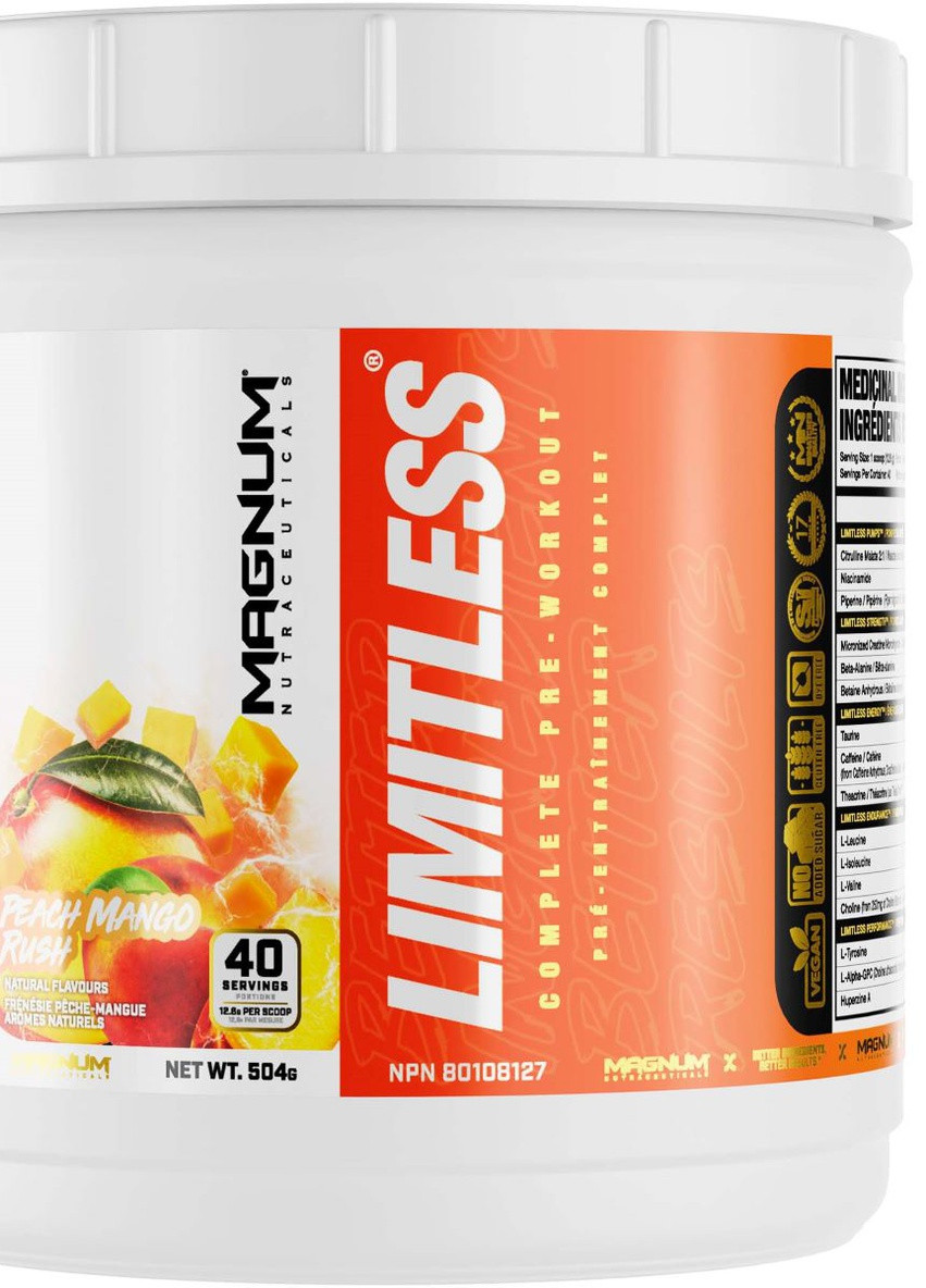 Limitless 504 g /40 servings/ Peach Mango Rush Magnum Nutraceuticals (256720126)