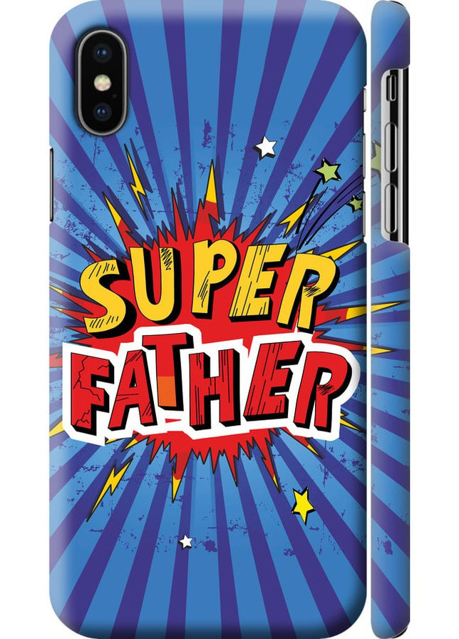 3D пластиковый матовый чехол 'Супер папа v2' для Endorphone Apple iPhone XS (258089992)