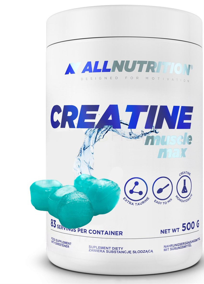 Креатин моногидрат с таурином Creatine Muscle Max 500 g (Ice Candy) Allnutrition (257457646)