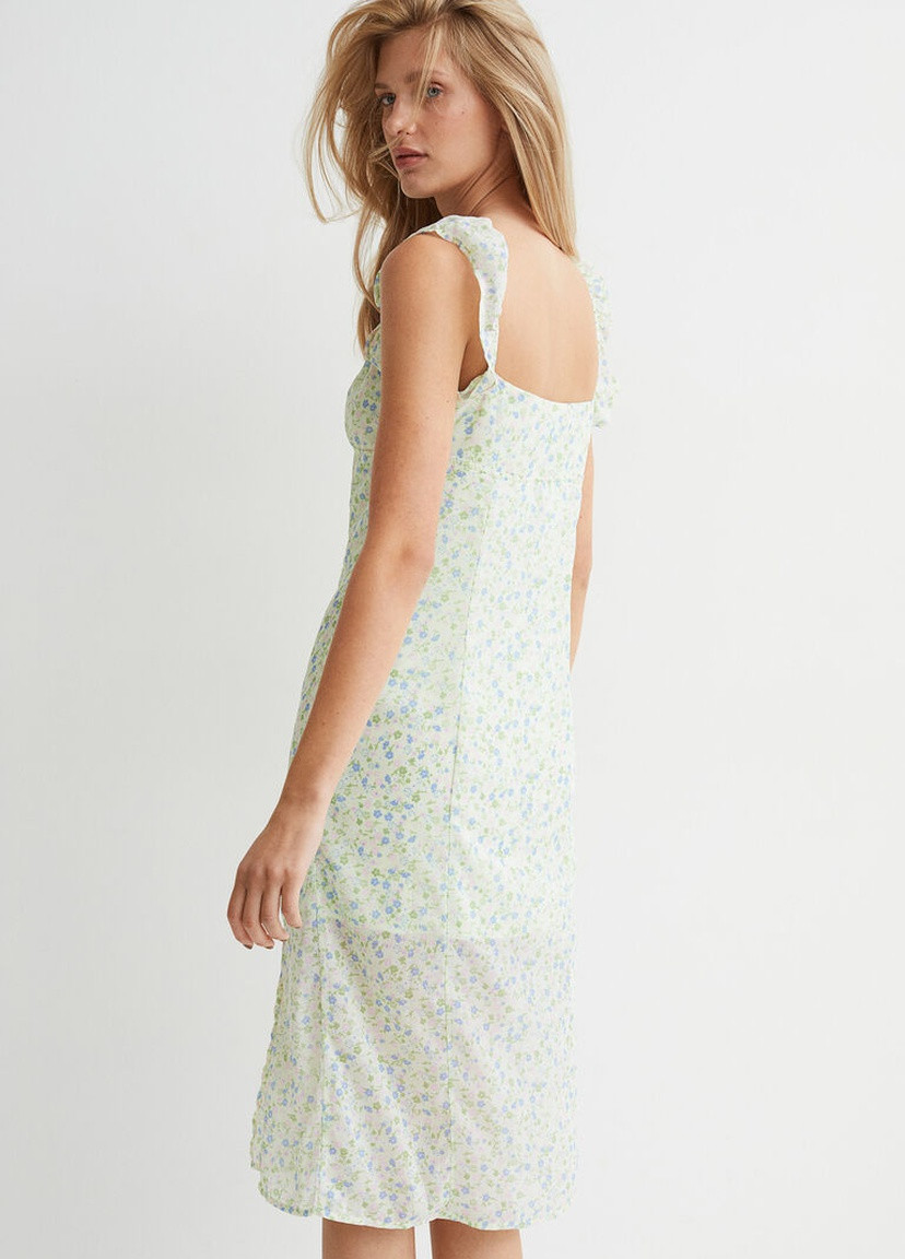 Комбінована кежуал сукня з розрізом H&M з квітковим принтом