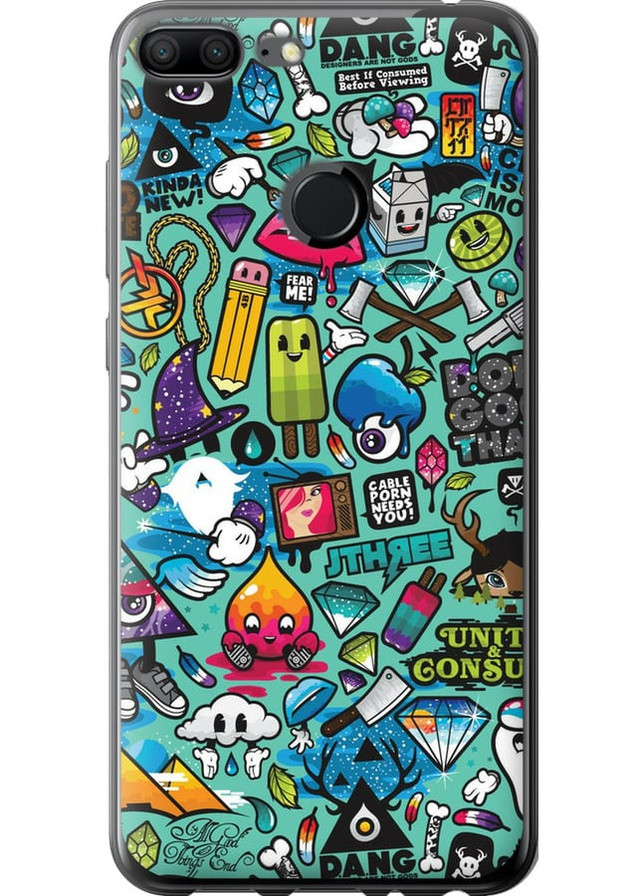 2D пластиковий чохол 'Стікер бомбінг 1' для Endorphone Huawei Honor 9 Lite (257881757)