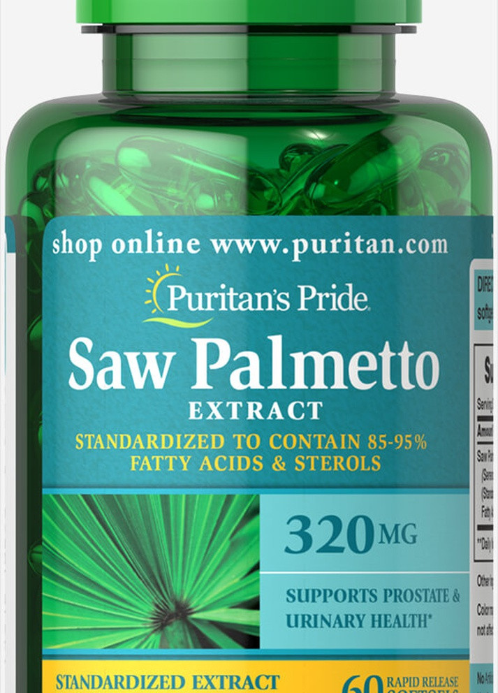 Puritan's Pride Saw Palmetto Extract 320 mg 60 Caps Puritans Pride (256725791)