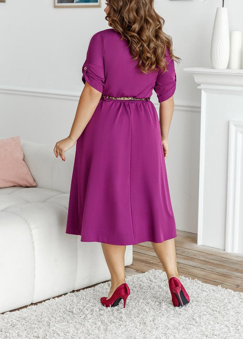 Фіолетова женское платье миди фиолетового цвета р.42/44 374433 New Trend