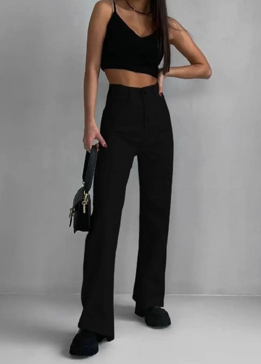 Черные кэжуал демисезонные палаццо брюки Fashion Girl