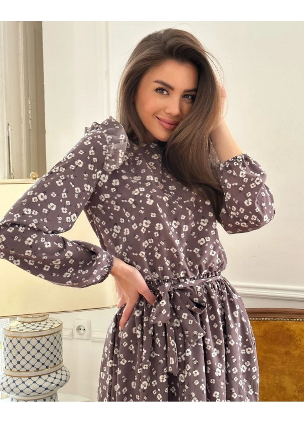 Коричнева повсякденний сукня 13724 коричневий ISSA PLUS