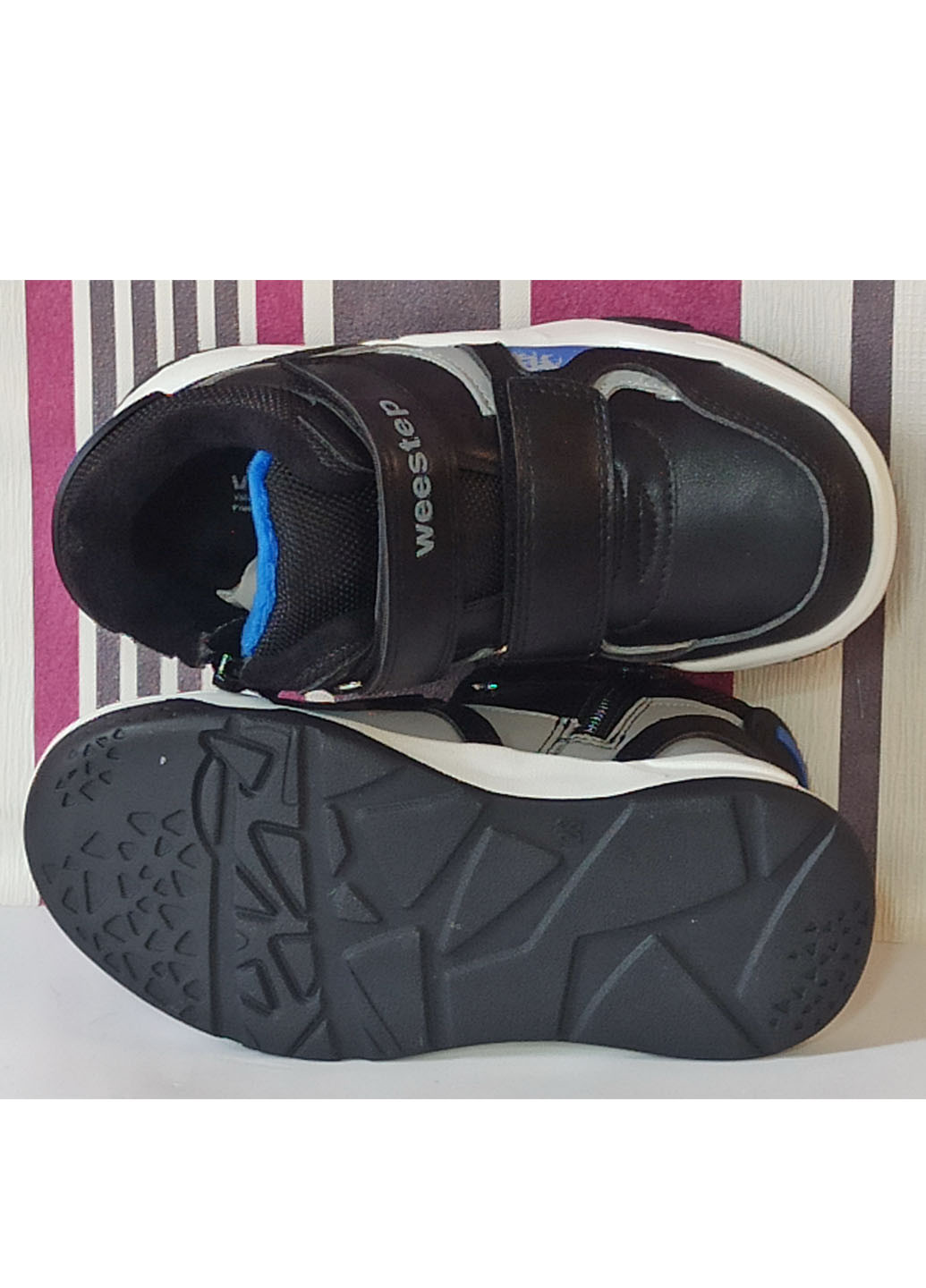 Черные повседневные осенние демисезонные ботинки для мальчика утепленные на флисе 55953вк 28-17,5см 31-19см Weestep