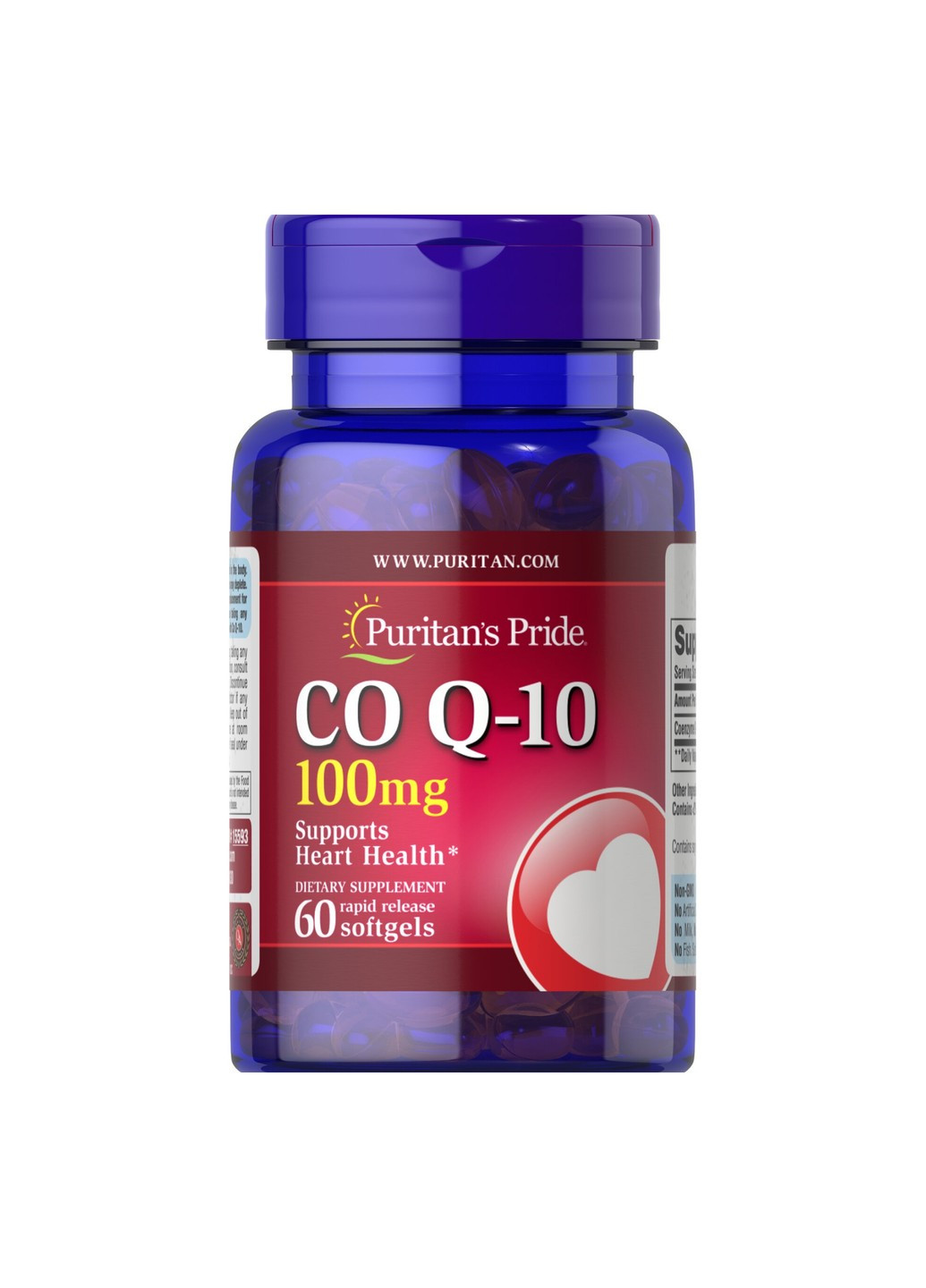 Коензим Q10, Co Q-10 100 мг - 60 капсул Puritans Pride (269713000)