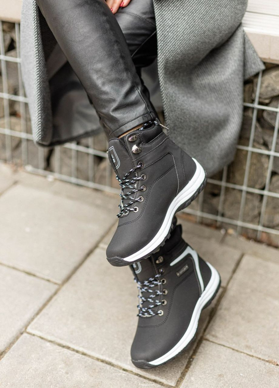 Чорні кросівки жіночі, україна No Brand Nubuk Black Fur