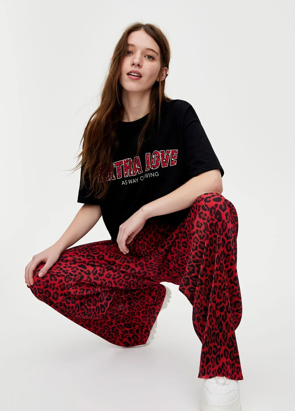 Штани демісезон,червоний в візерунки, Pull & Bear (258209427)