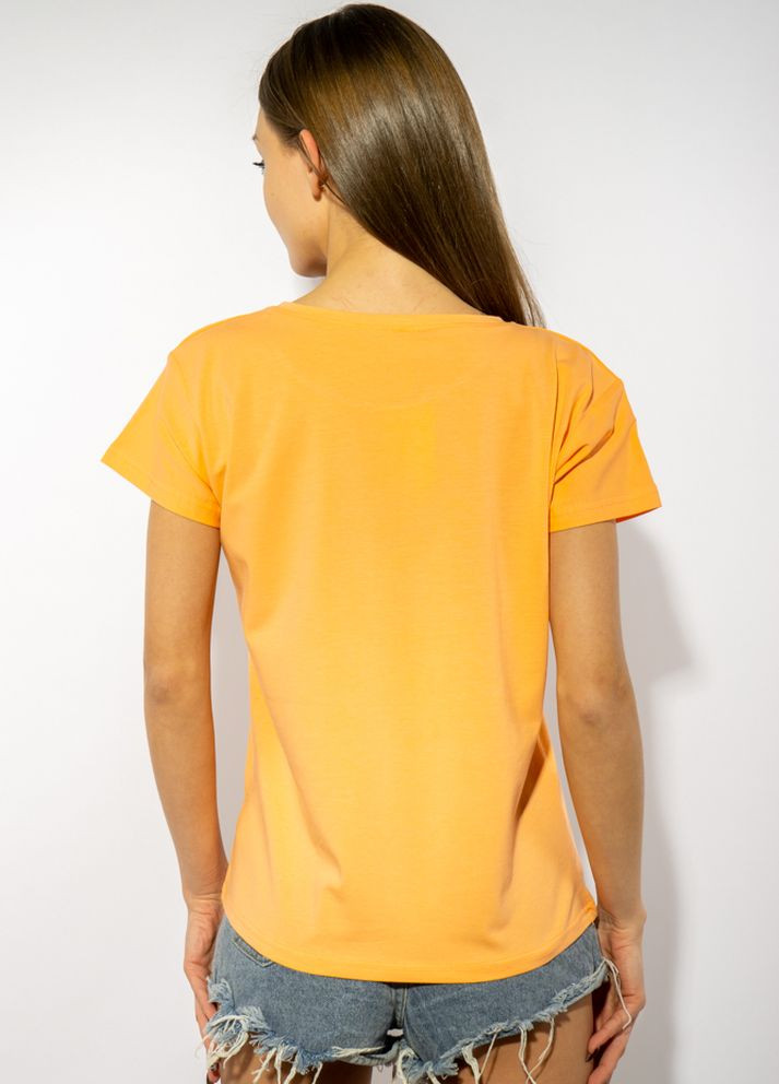 Персиковая летняя стильная женская футболка (персиковый) Time of Style