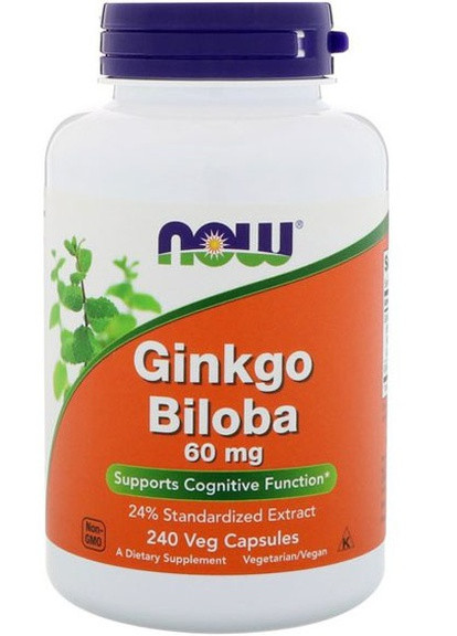 Ginkgo Biloba 60 mg 240 Veg Caps Now Foods (256721648)