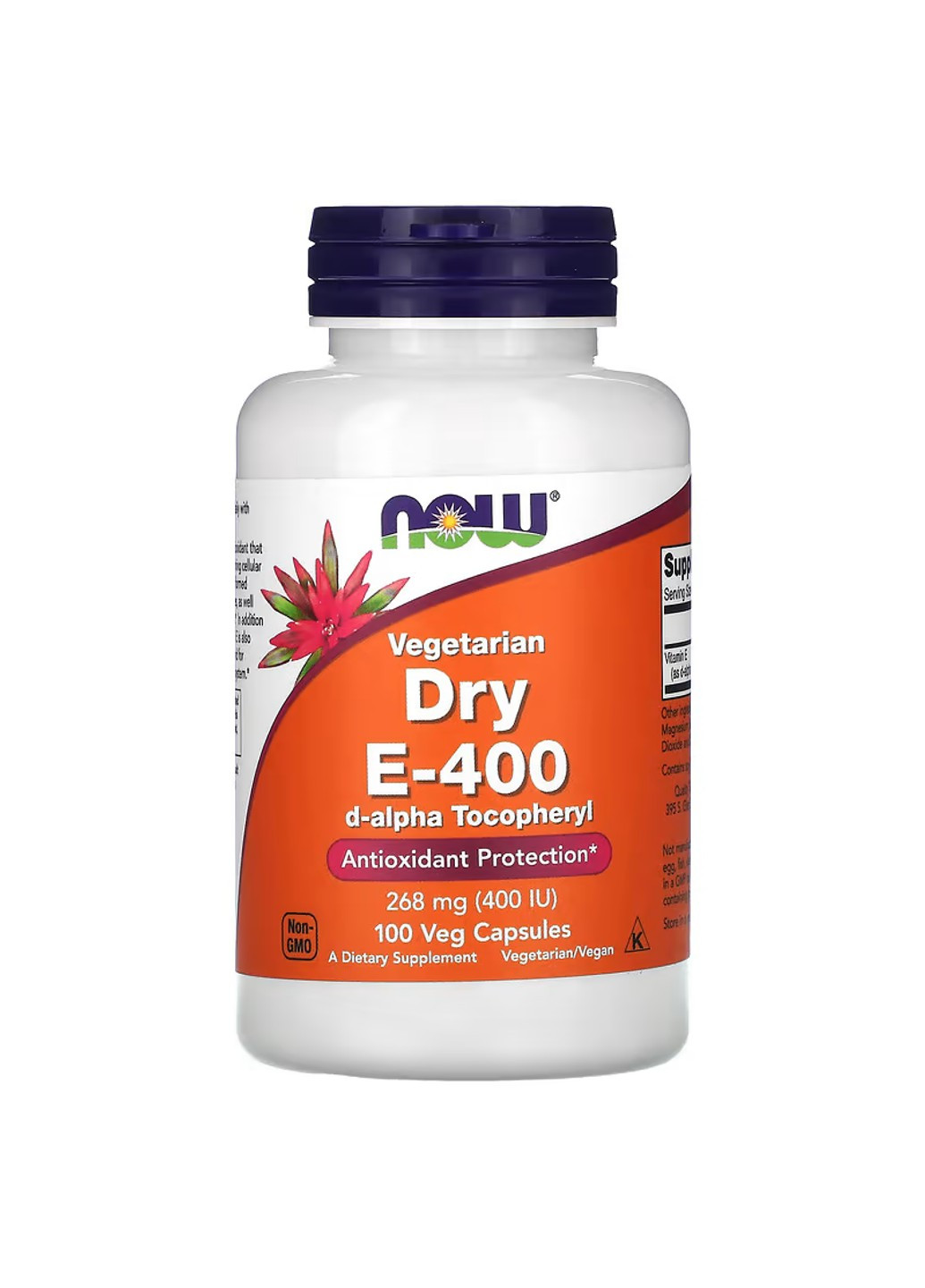 Вегетарианский Сухой Витамин Е Dry E-400 - 100 капсул Now Foods (275335117)
