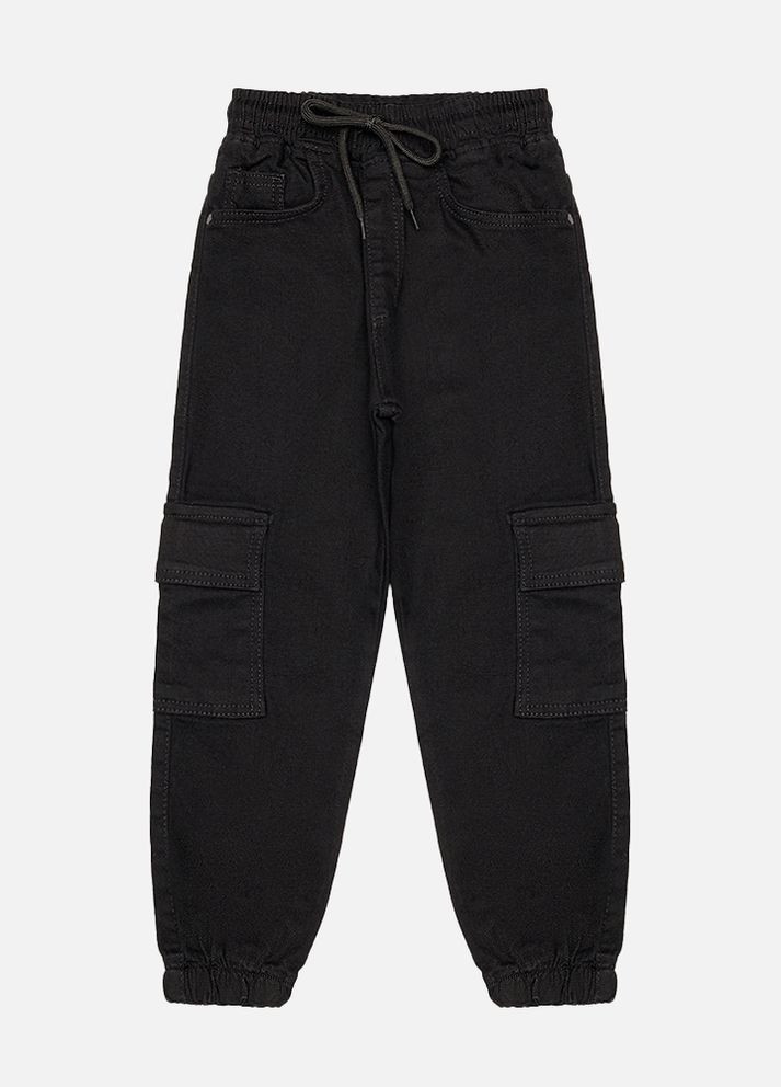 Черные демисезонные джинсовые джогеры для мальчика цвет черный цб-00224961 Altun