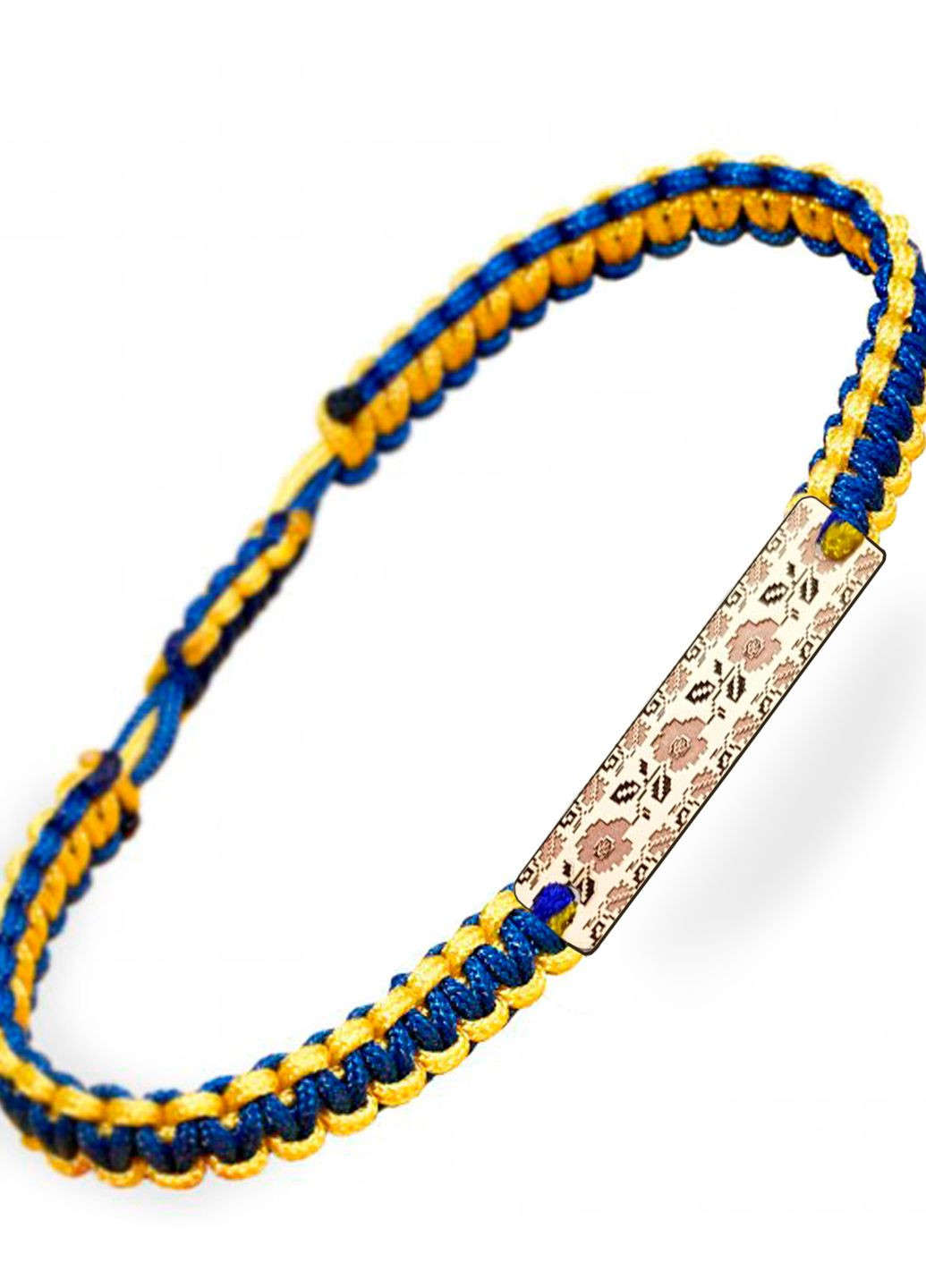 Серебряный браслет шамбала Вышиванка нить жёлто-синяя «Закарпатская область» позолота Family Tree Jewelry Line (266623034)