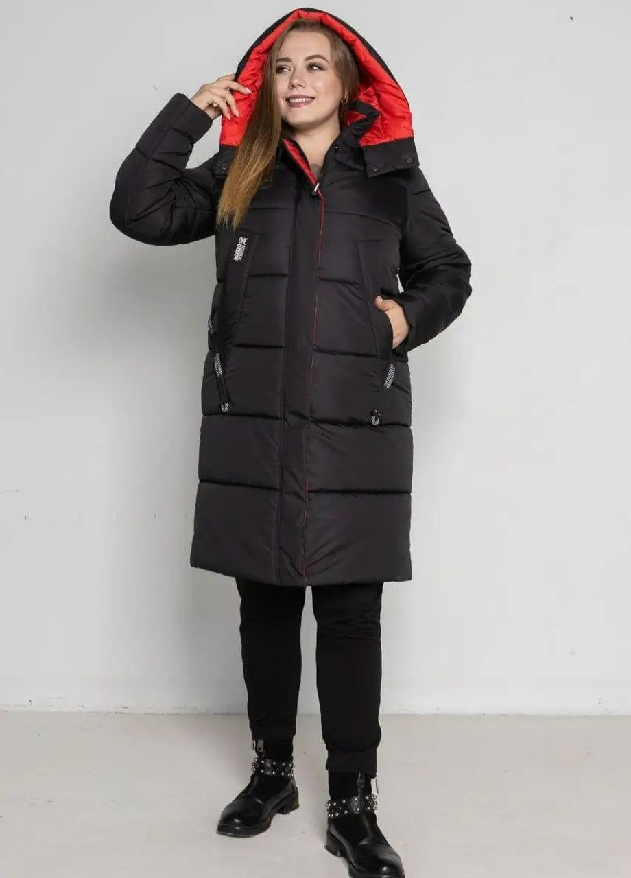 Чорна зимня жіноча зимова куртка великого розміру SK