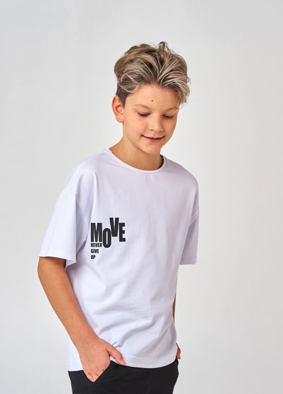 Біла дитяча футболка | 95% бавовна | демісезон | 146, 152, 158, 164 | висока якість та зручність білий Smil