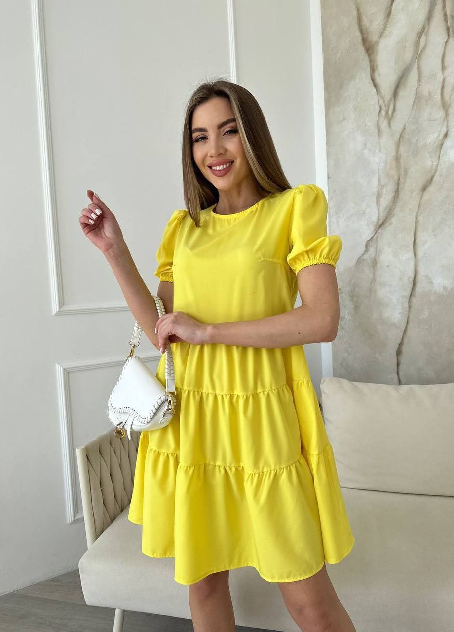 Жовтий жіноча коротка сукня із софту "classic" колір жовтий р. 42/44 440228 New Trend