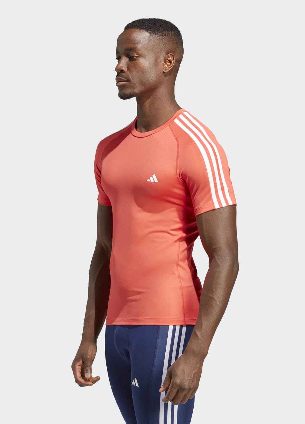 Красная футболка для тренировок techfit 3-stripes adidas