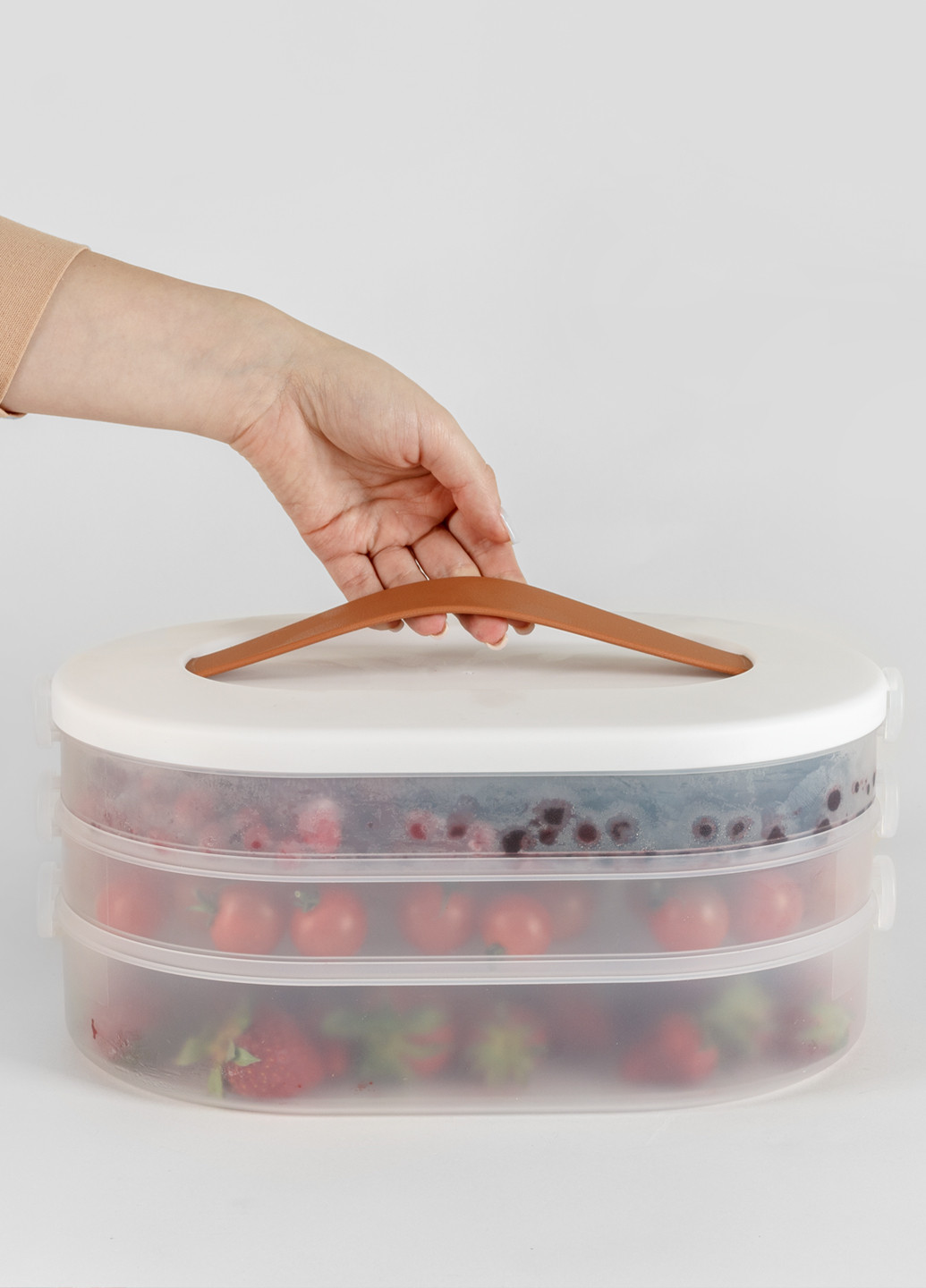 Контейнер термостійкий трирівневий для зберігання, 14,8х33,6х21,5 см MVM (258781496)