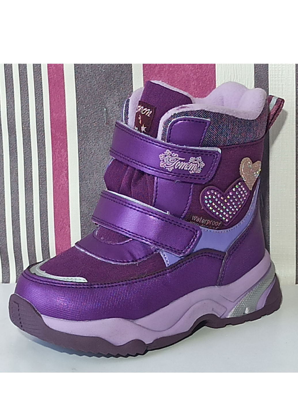 Дитячі зимові черевики для дівчинки на овчині ТОМ М 10244W фіолетові Tom.M (263360979)