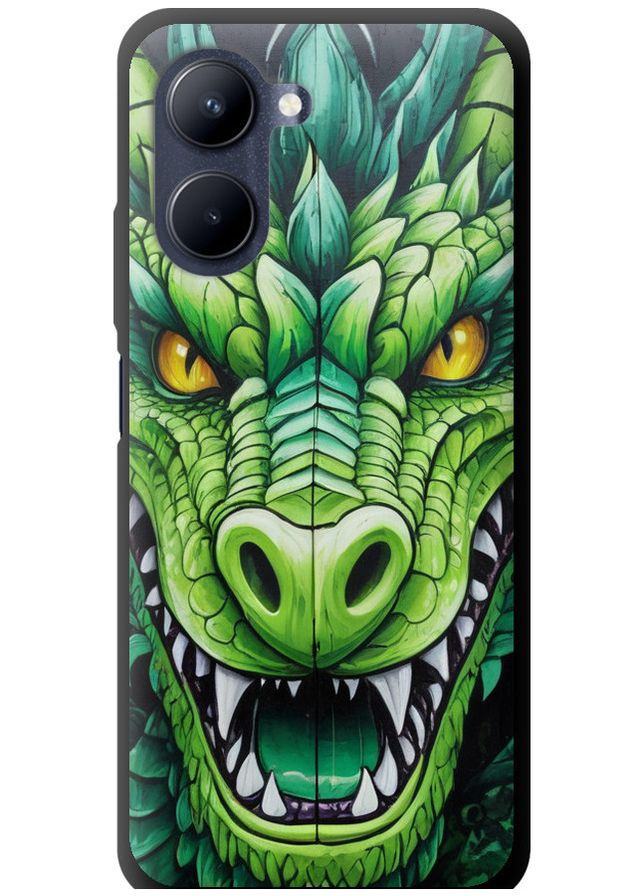 TPU чорний чохол 'Зелений дракон' для Endorphone Realme C33 (275459662)