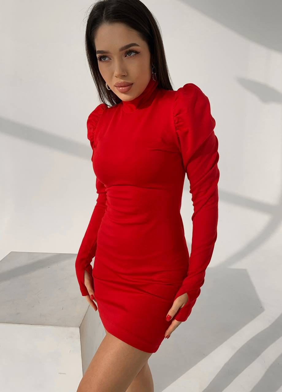 Червона жіноча сукня трикотаж No Brand