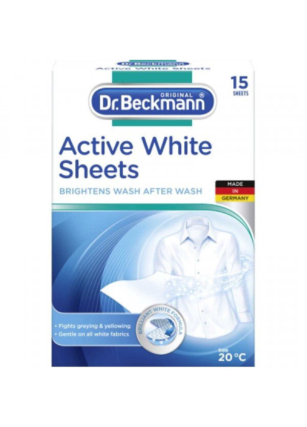 Салфетки для стирки для обновления белого цвета ткани 15 шт. Dr. Beckmann (272790538)