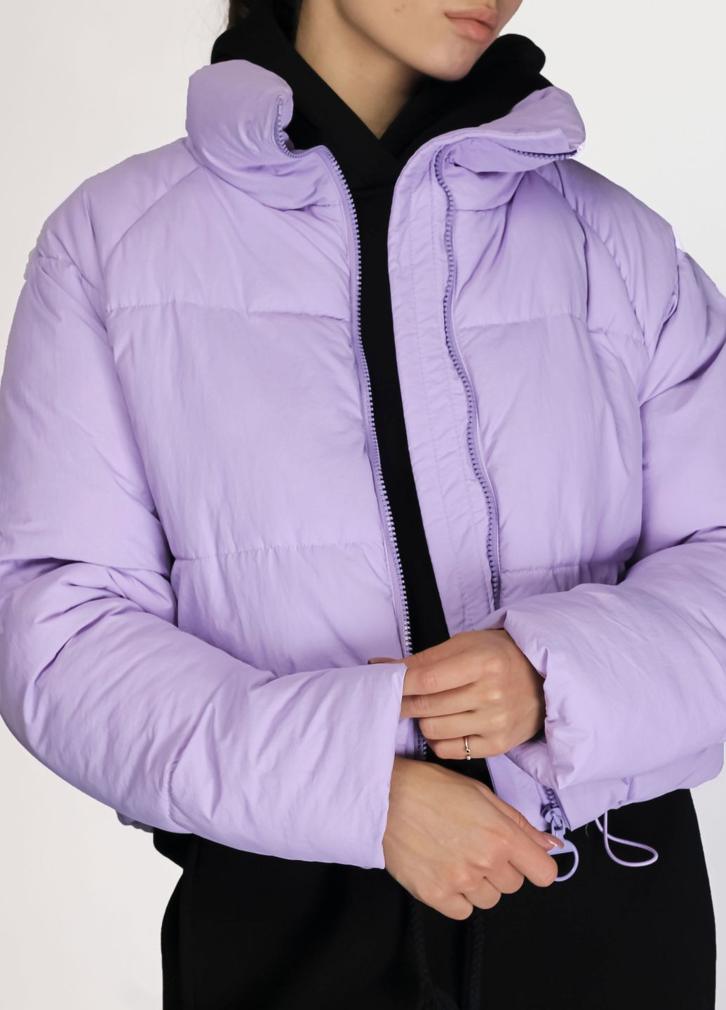 Фиолетовая демисезонная куртка бомбер фиолетовая Dilvin