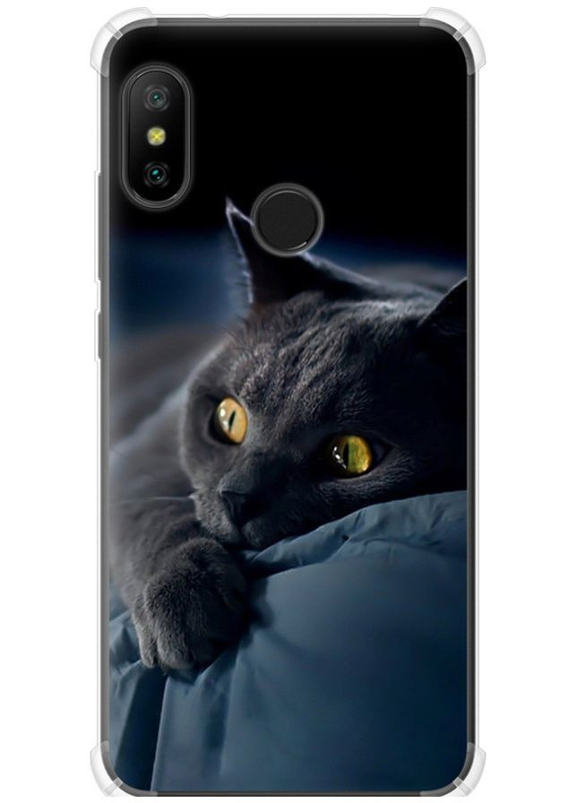 Силіконовий протиударний с посиленими кутами чохол 'Димчастий кіт' для Endorphone Xiaomi Redmi 6 Pro (269453807)