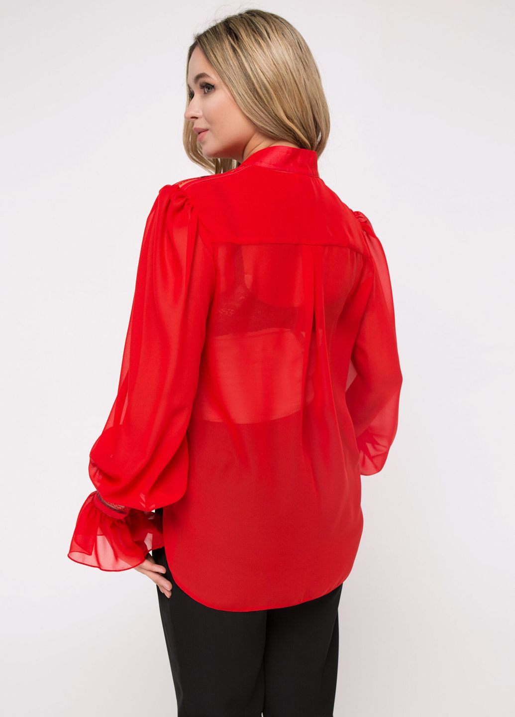 Красная блуза иллюзия красный Luzana