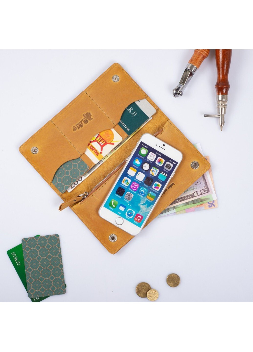 Кожаное портмоне Mehendi Classic WP-05-S18-0935-T006 Жёлтый Hi Art (268371761)