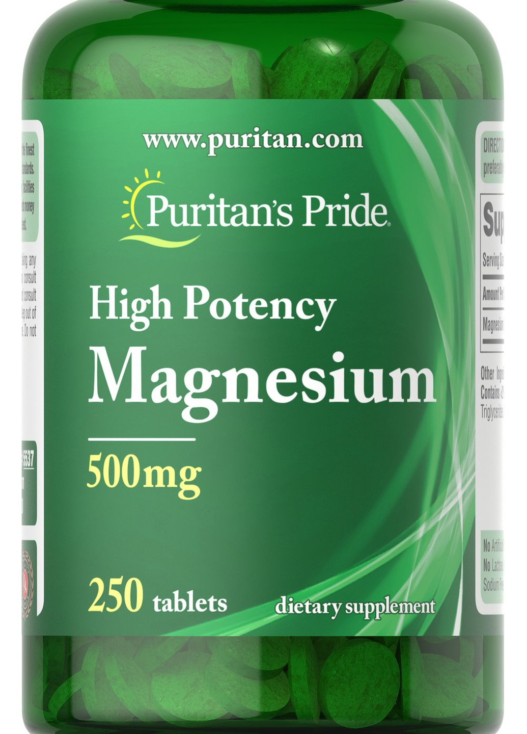 Puritan's Pride Magnesium 500 mg 250 Tabs Puritans Pride (257495210)