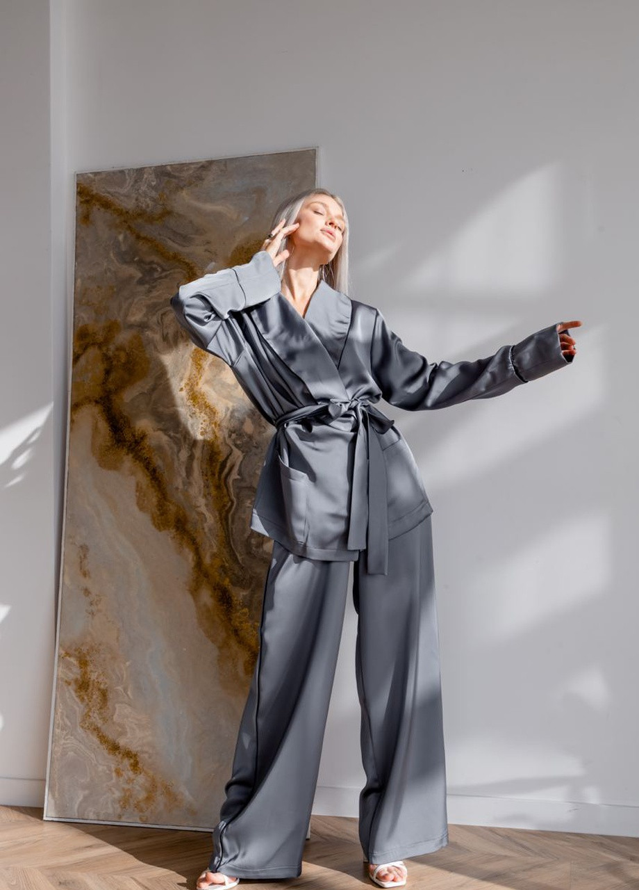 Сіра костюм в піжамному стилі "estelle" сірий р.m/l 405861 New Trend