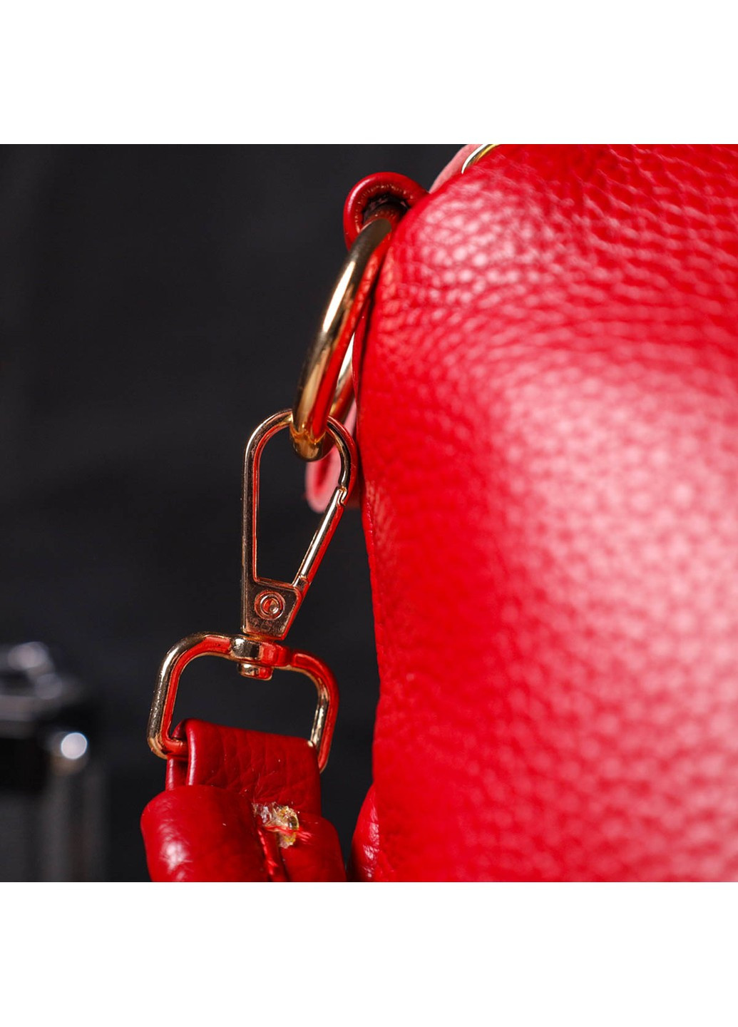 Жіноча яскрава сумка через плече з натуральної шкіри 22136 Червона Vintage (260360857)