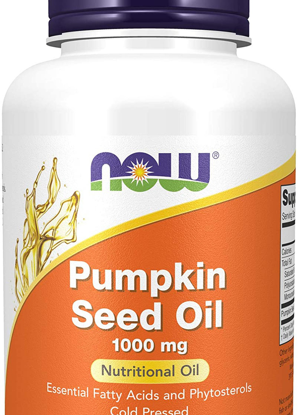 Масло семян тыквы Pumpkin Seed Oil 1000 mg 100 softgels Now (257059704)