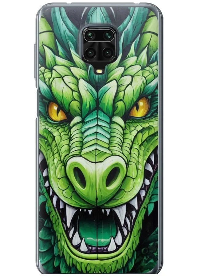 2D пластиковый чехол 'Зелёный дракон' для Endorphone Xiaomi Redmi Note 9 Pro (275459921)