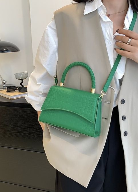 Женская сумка кросс-боди JY6686 рептилия зеленая No Brand (262609087)