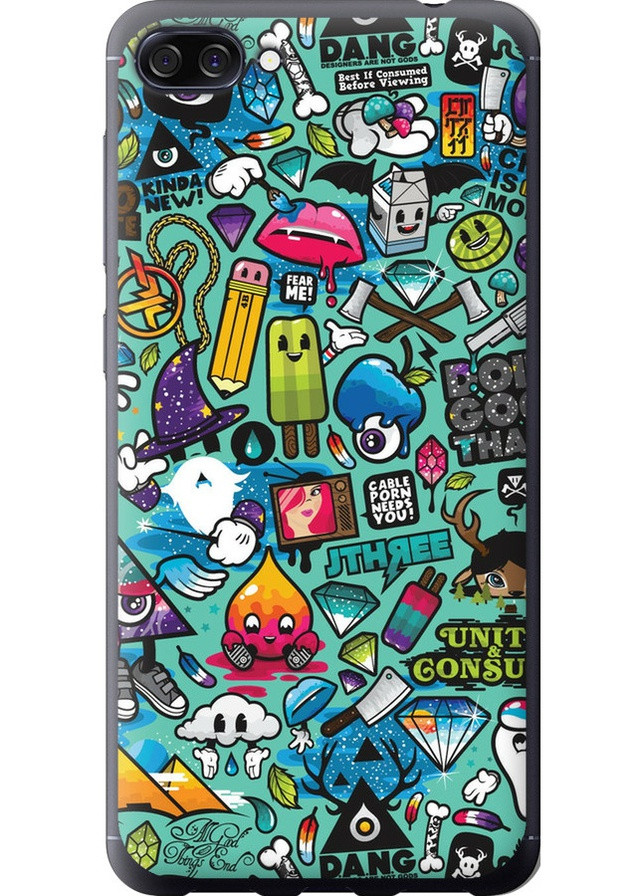 Силиконовый чехол 'Стикер бомбинг 1' для Endorphone Asus ZenFone 4 Max ZC520KL (259501631)