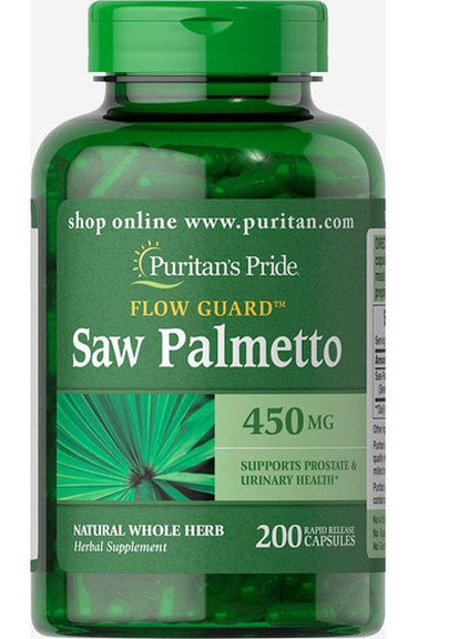 Puritan's Pride Saw Palmetto 450 mg 200 Caps Puritans Pride (256719914)