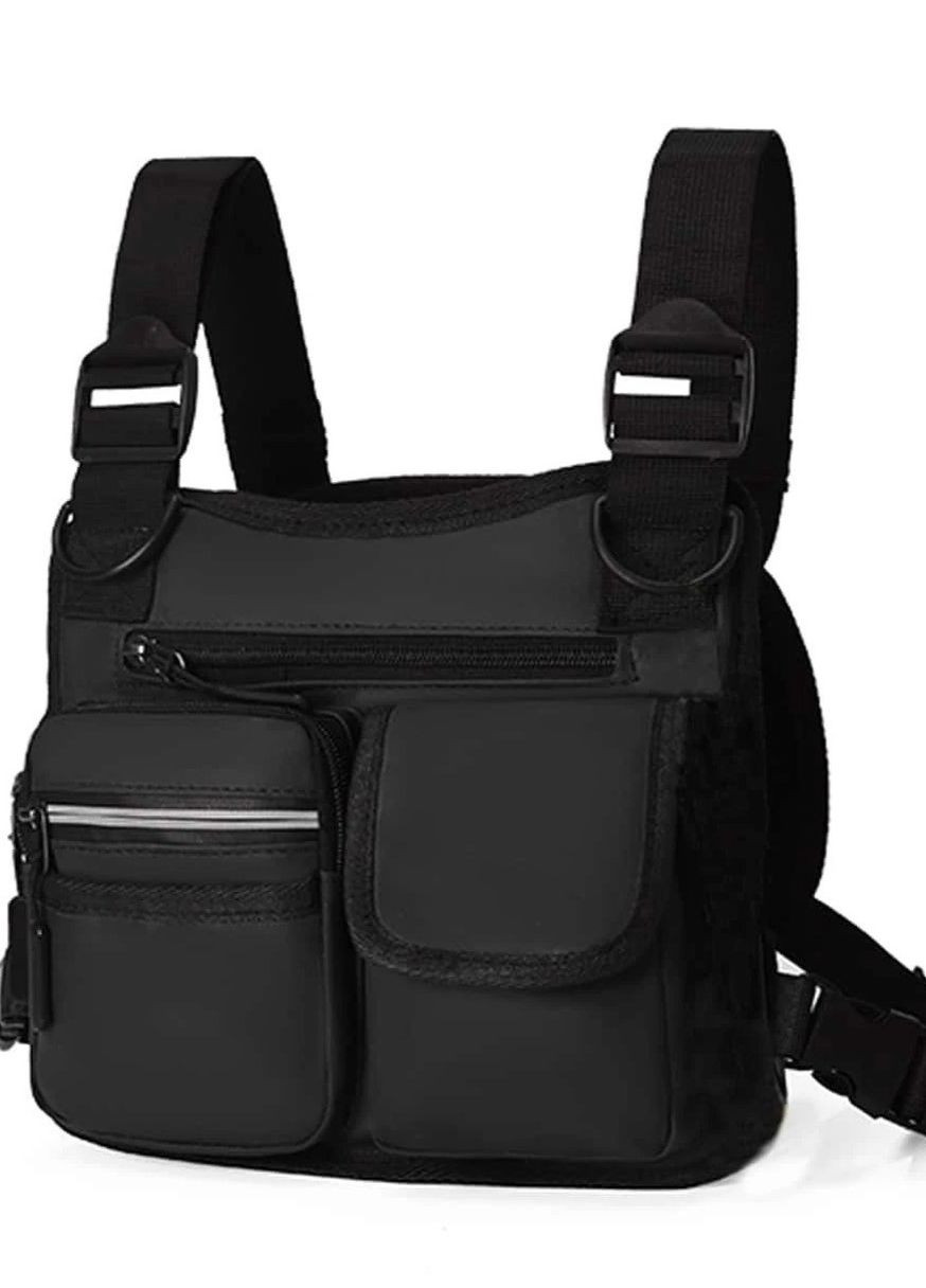 Нагрудная сумка 2220 бронежилет черная No Brand (276390753)