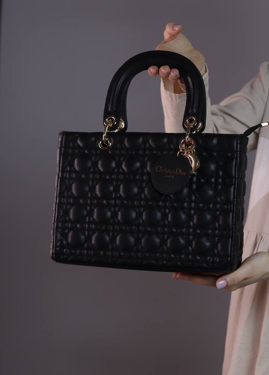 Сумка классическая с лого Christian Dior Lady black Vakko (260585657)