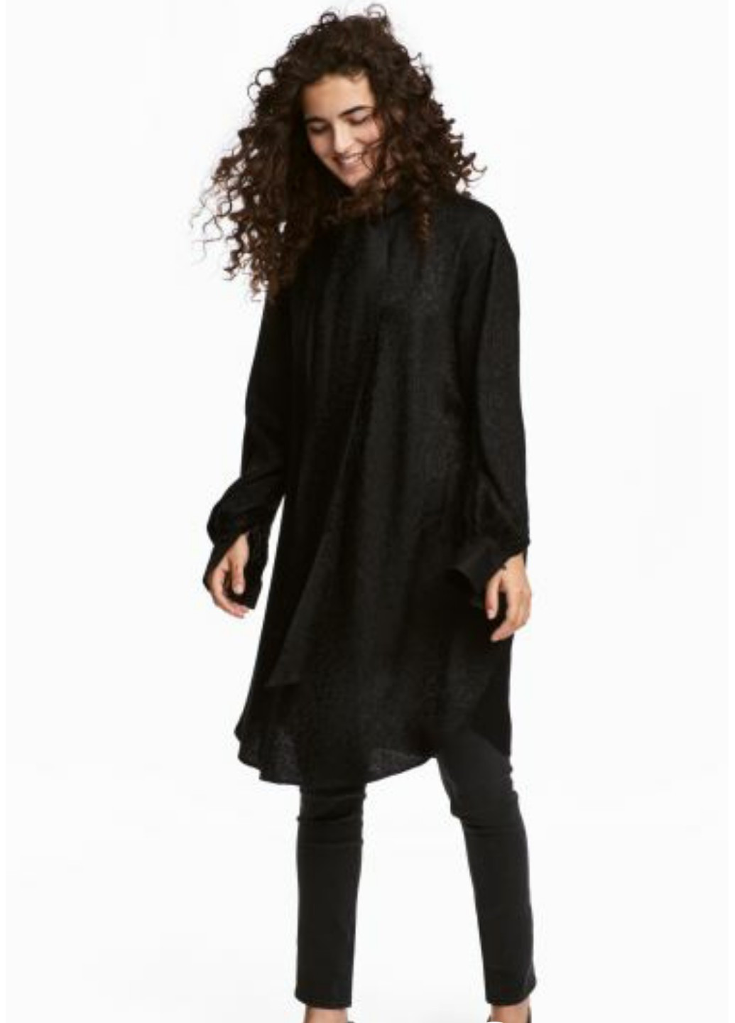 Черное деловое женское платье свободного кроя (10237) 40 черное H&M