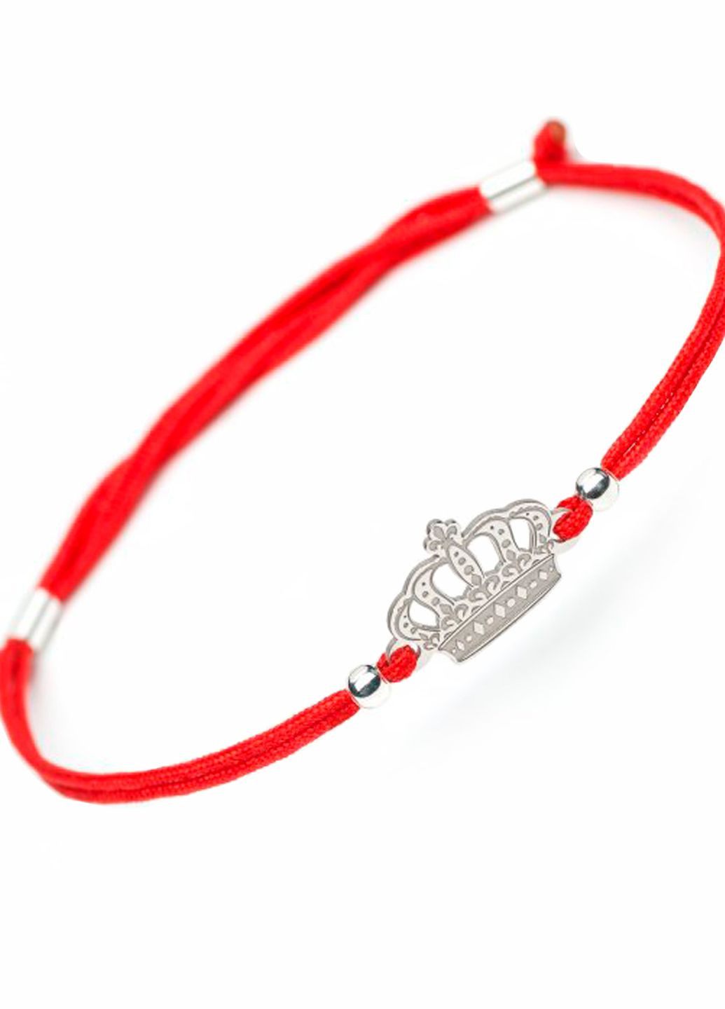 Срібний браслет Червоний на шнурку Королівська Корона регулюється Family Tree Jewelry Line (266038564)