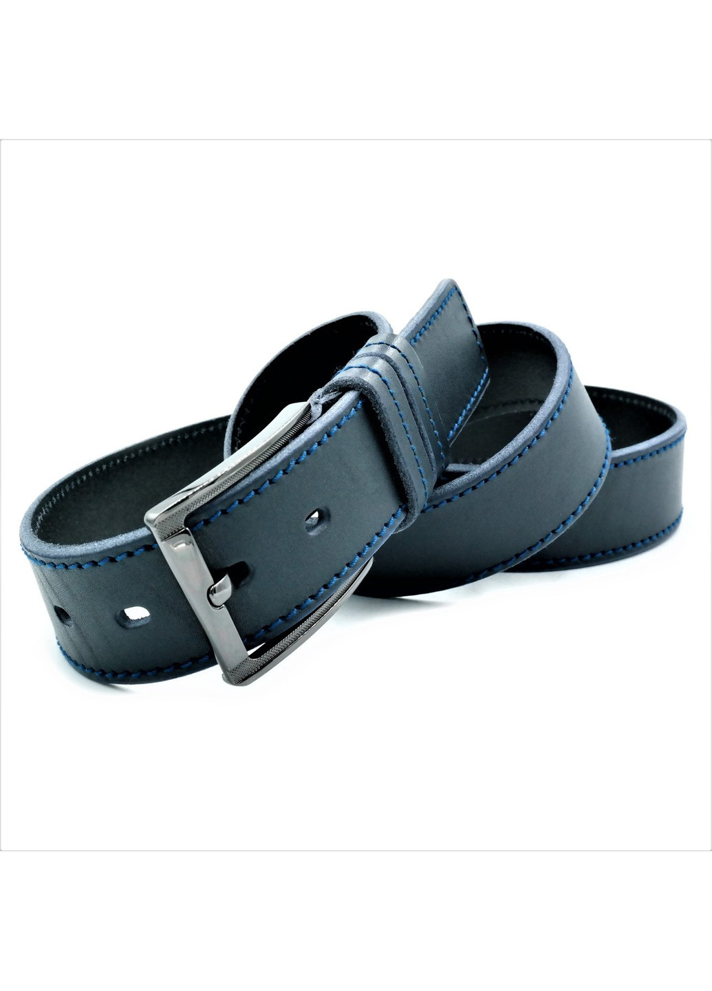 Ремень мужской кожаный Weatro Темно-синий 115,120 см lmn-mk38ua-023 Le-Mon (272597015)