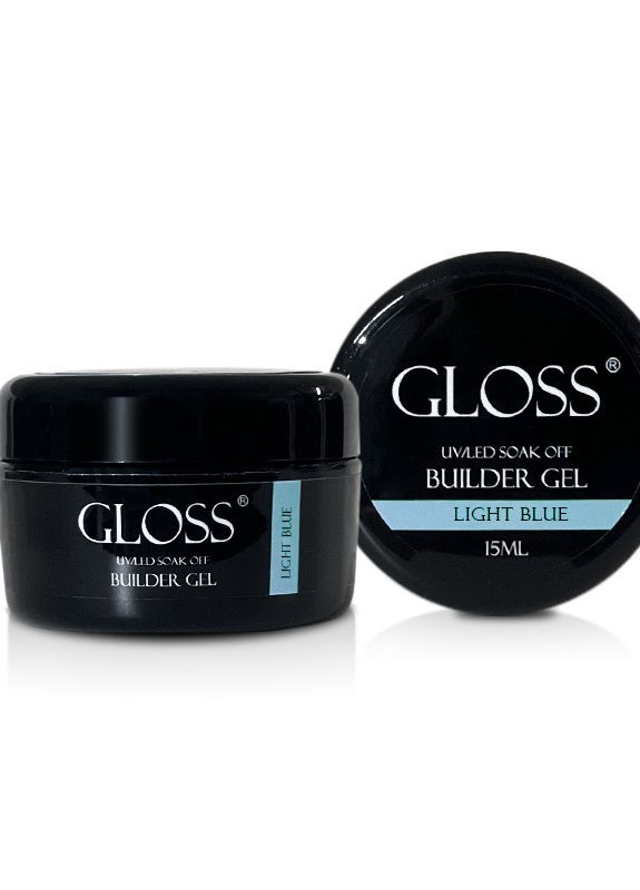 Однофазний гель Builder Gel GLOSS Light blue, 15 мл Gloss Company (267897031)