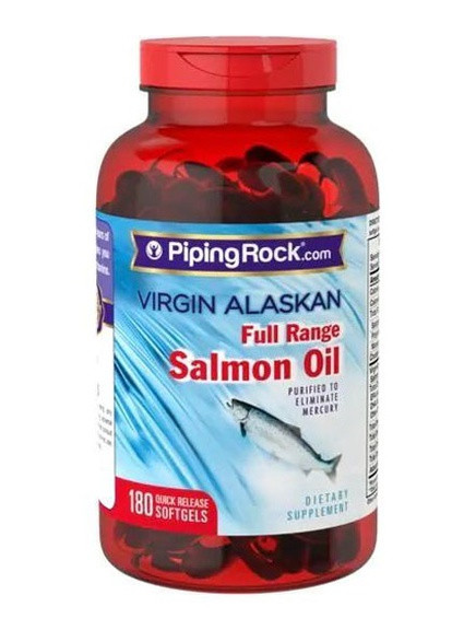 Salmon Oil 1000 mg 180 Softgels Piping Rock (258512105)