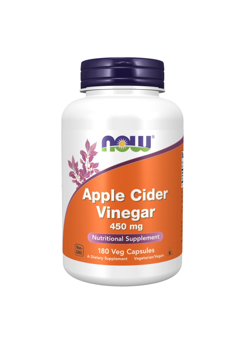 Яблучний Оцет у капсулах Apple Cider Vinegar 450 мг – 180 вег.капсул Now Foods (269461853)