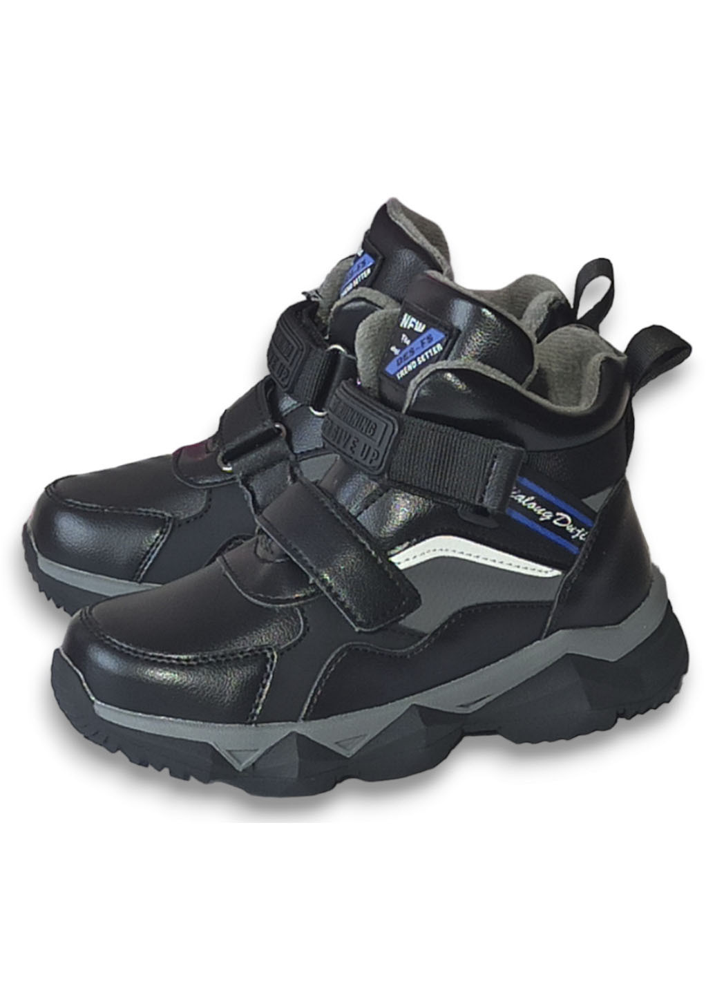 Черные повседневные осенние демисезонные ботинки хайтопы для мальчика утепленные на флисе том м 10120а черные Tom.M