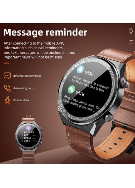 Смарт часы Smart Watch (Bluetooth, IP68, 1.3 дюймов, функция ответа на звонок, сенсорный экран) - Коричневый Hoco y11 (259018104)